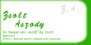 zsolt aszody business card